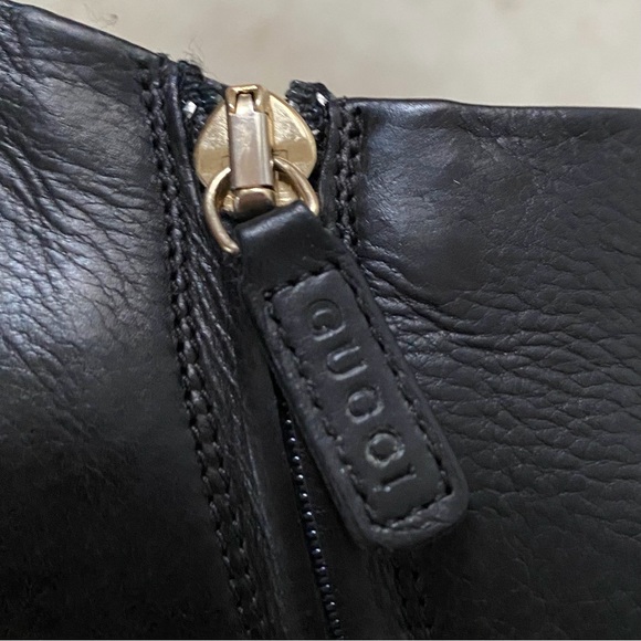 $850 Gucci Made in Italy Darwin Nero Black Leather Ankle Boots Booties Size 6/36 - Picture 13 of 15